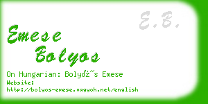 emese bolyos business card